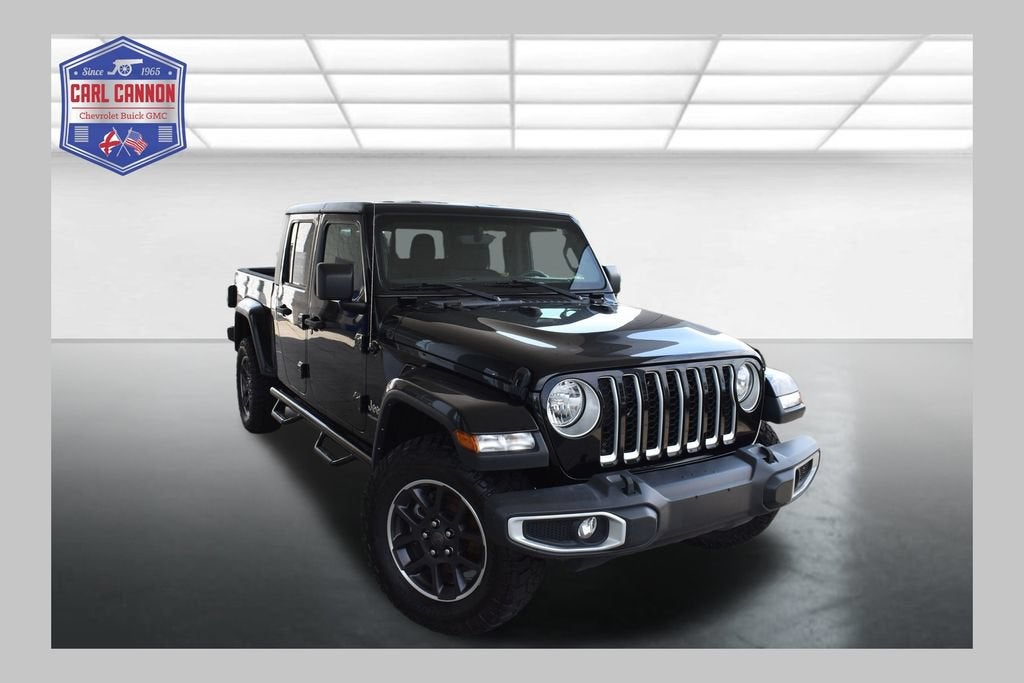 2023 Jeep Gladiator Overland in Black Clearcoat — front three-quarter view