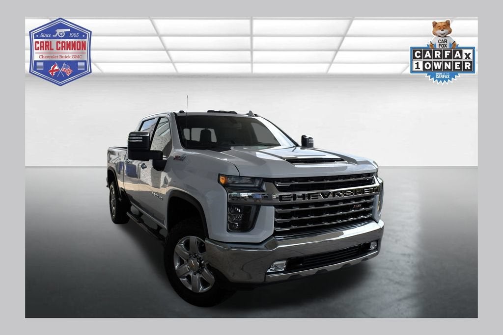 2021 Chevrolet Silverado 2500 HD LTZ in Summit White — front three-quarter view