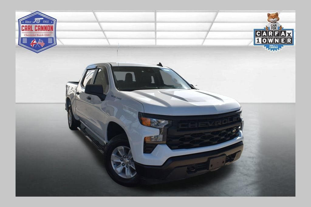 2024 Chevrolet Silverado 1500 WT in Summit White — front three-quarter view