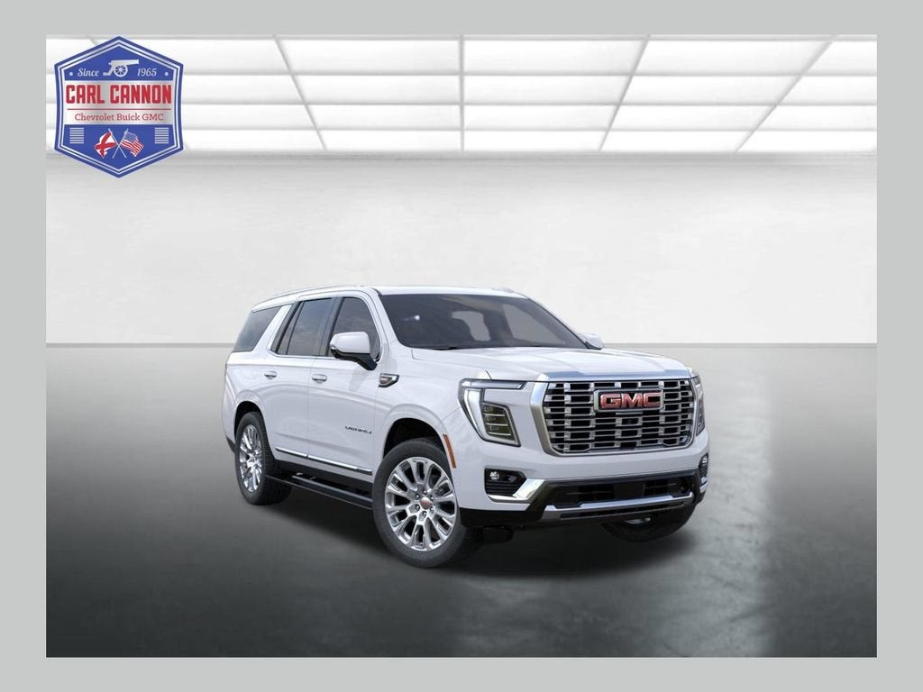 2026 GMC Yukon Denali in Glacier White Tricoat — front three-quarter view
