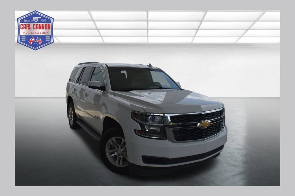 2017 Chevrolet Tahoe LT in Summit White — front three-quarter view