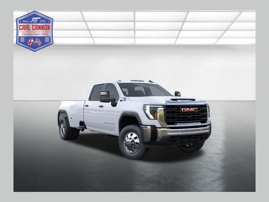 2026 GMC Sierra 3500 HD Pro DRW in Summit White — front three-quarter view
