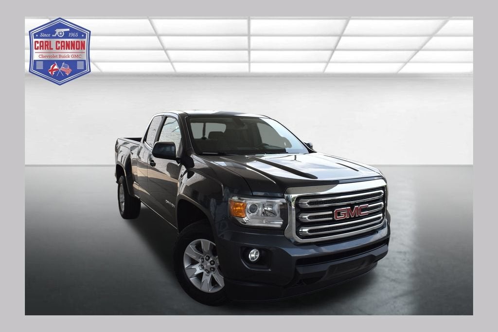 2017 GMC Canyon 4WD SLE in Cyber Gray Metallic — front three-quarter view