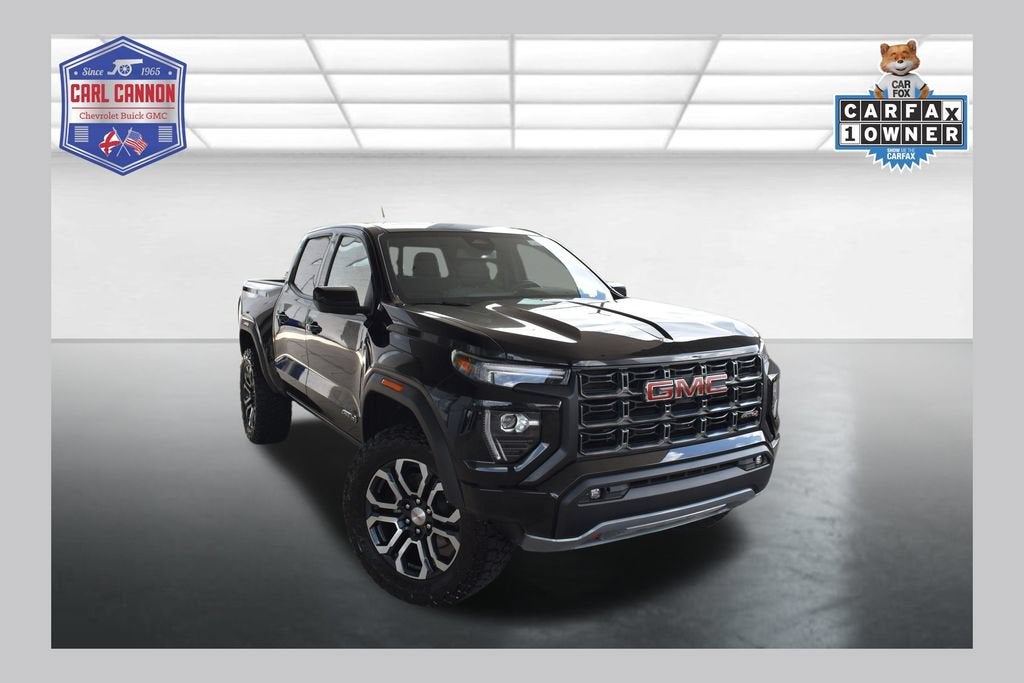 2024 GMC Canyon AT4 in Onyx Black — front three-quarter view