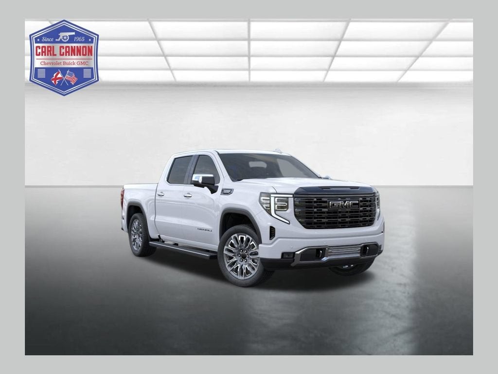 2026 GMC Sierra 1500 Denali Ultimate in Glacier White Tricoat — front three-quarter view