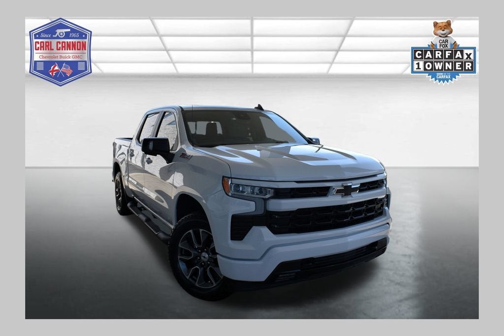 2023 Chevrolet Silverado 1500 RST in Summit White — front three-quarter view