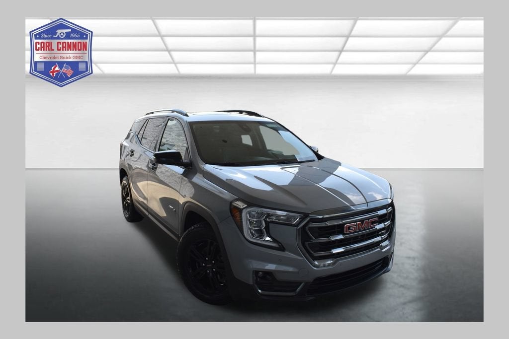 2024 GMC Terrain AT4 in Sterling Metallic — front three-quarter view