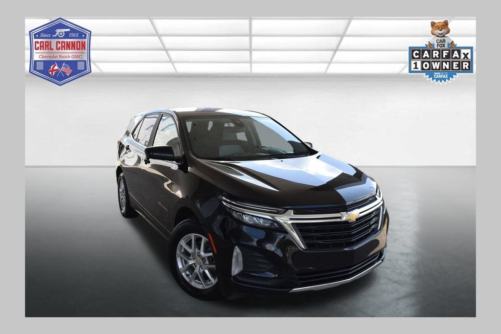 2022 Chevrolet Equinox LT in Mosaic Black Metallic — front three-quarter view