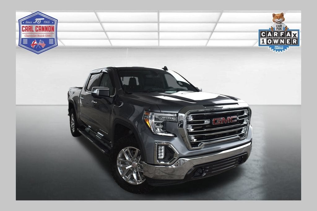 2022 GMC Sierra 1500 Limited SLT in Satin Steel Metallic — front three-quarter view