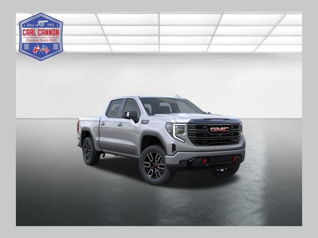 2026 GMC Sierra 1500 AT4 in Sterling Metallic — front three-quarter view