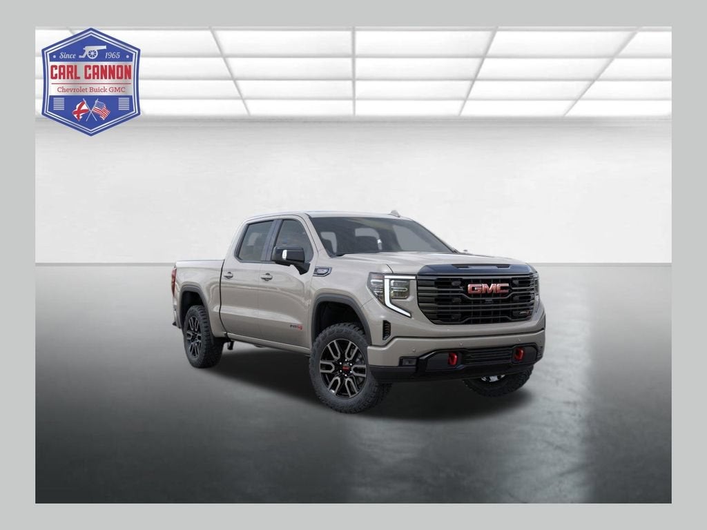 2026 GMC Sierra 1500 AT4 in Coastal Dune — front three-quarter view